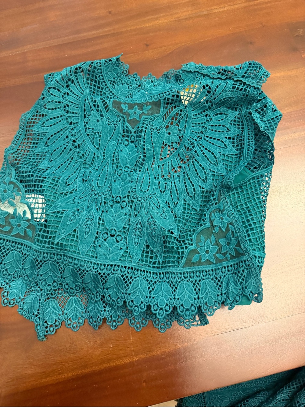 FARM RIO Green Toucan Guipure Sleeveless Top & Maxi Skirt (131) - Picture 8 of 8